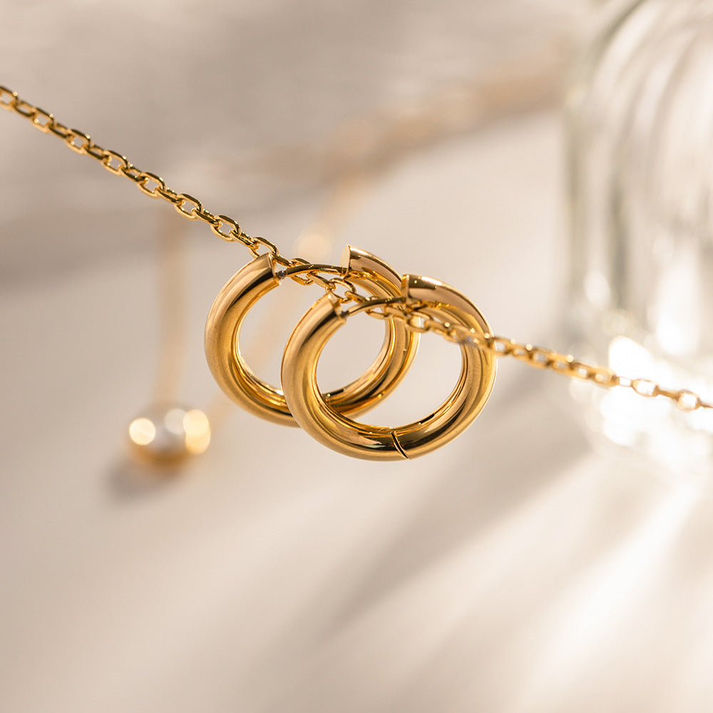 Damen Creolen mit elegantem, glänzendem Design Shop Nory
