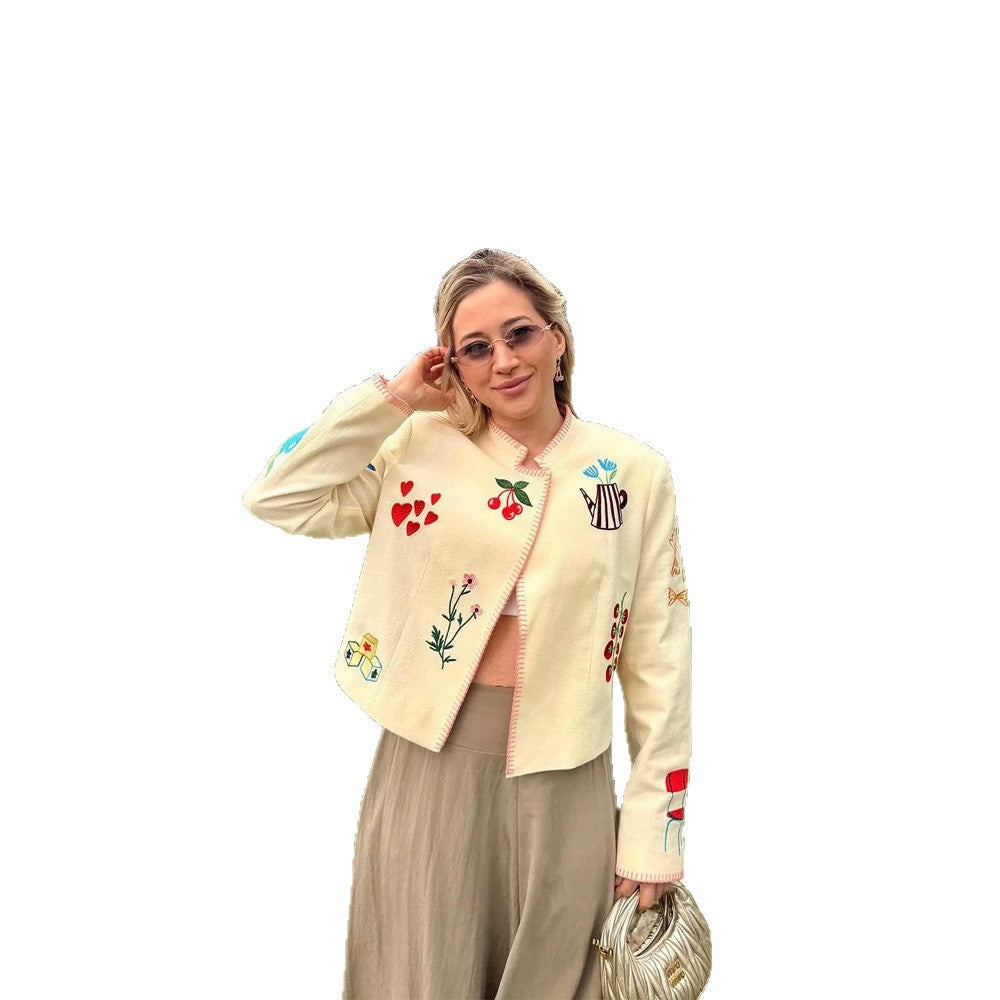 Damen Bestickte Kurzjacke mit verspielten Applikationen Shop Nory