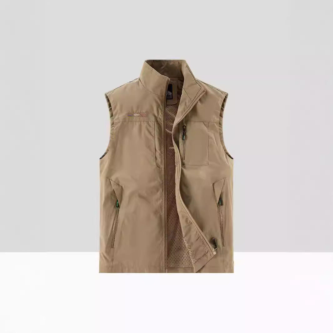 Herren Leichte multifunktionale Outdoor-Utility‑Weste mit Mesh‑Futter und mehreren Reißverschlusstaschen Shop Nory