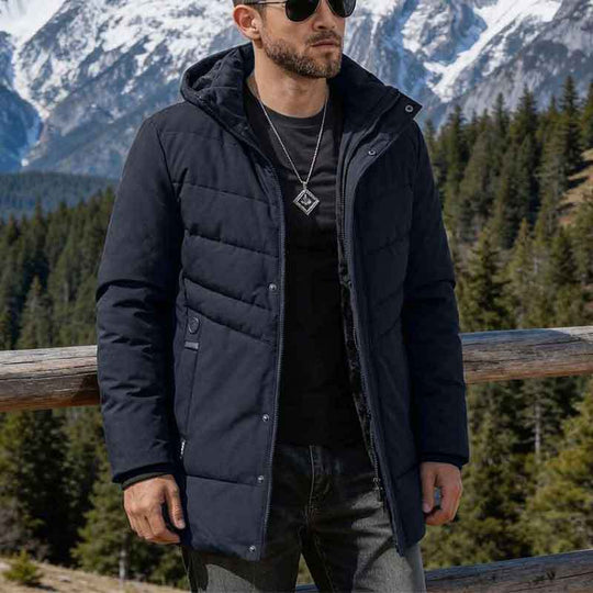 Herren Praktische Winterjacke mit Kapuze und edlen Steppdetails Shop Nory