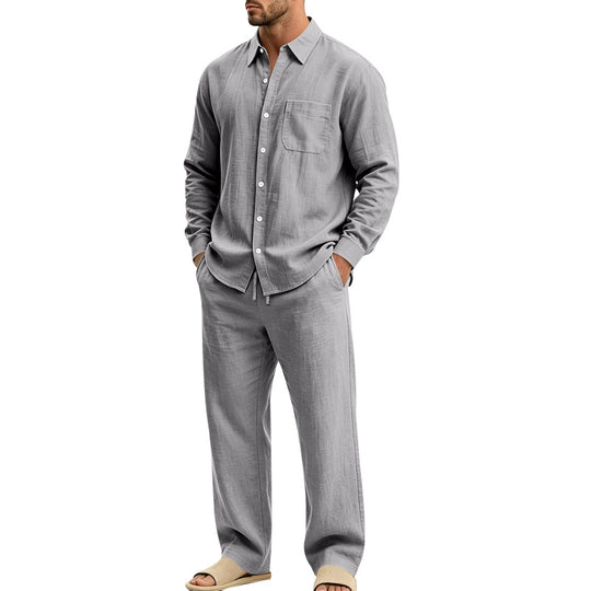 Herren legeres Leinen-Hemd mit weiter Lounge-Hose Shop Nory