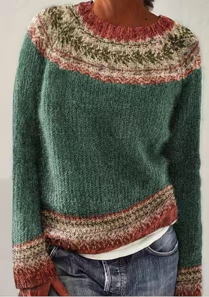 Damen nan Norwegerpullover aus Wollmix mit Rundhalsausschnitt und traditionellem Fair-Isle-Yoke Shop Nory