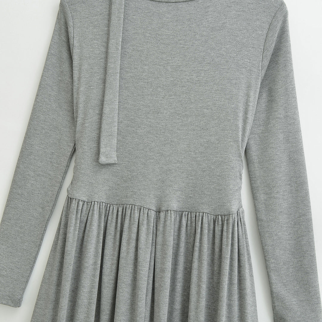 Damen Midikleid mit Raffung, V-Ausschnitt und tailliertem Faltenrock Shop Nory
