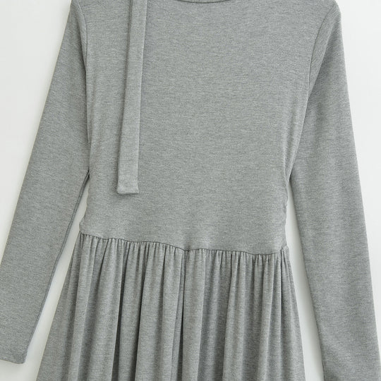 Damen Midikleid mit Raffung, V-Ausschnitt und tailliertem Faltenrock Shop Nory