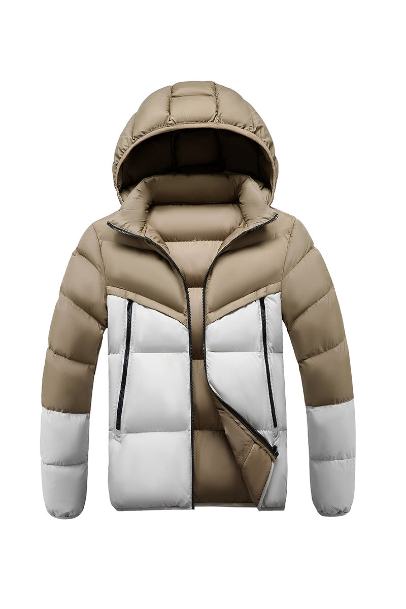 Herren Leichte Steppjacke mit Kapuze und zweifarbiger Blockoptik Shop Nory