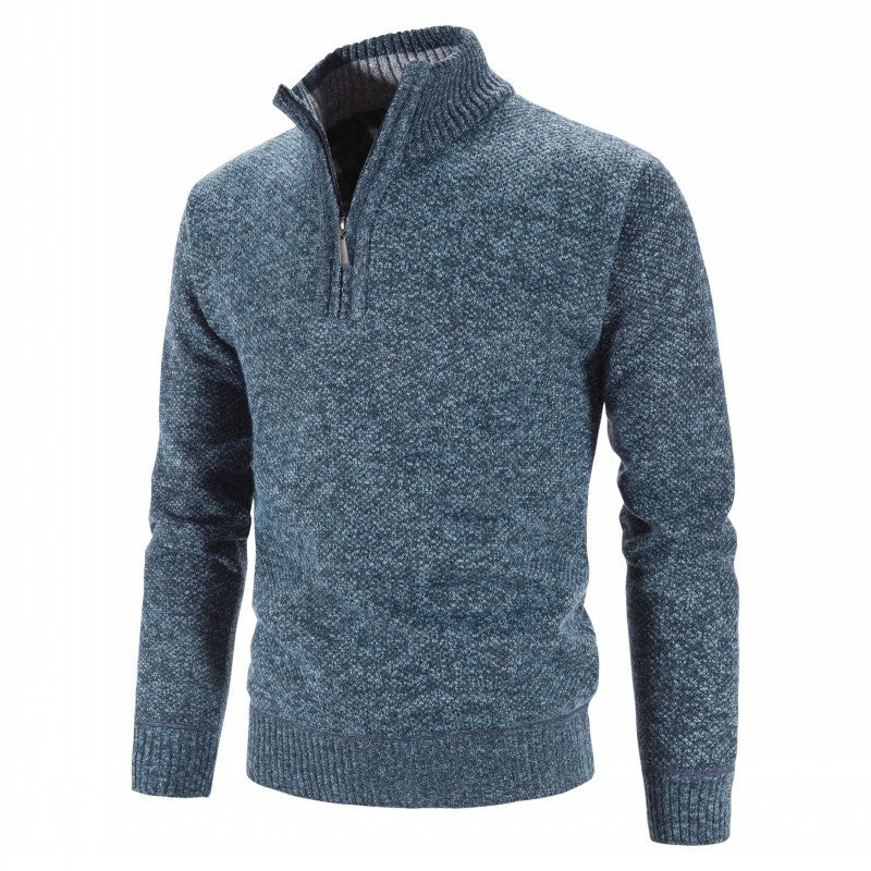 Herren nan Strickpullover mit Halbzip, hohem Stehkragen und strukturierter Waffelstrick-Optik Shop Nory