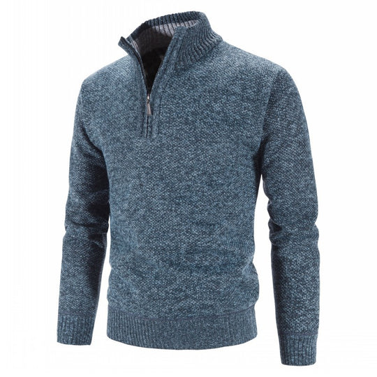 Herren nan Strickpullover mit Halbzip, hohem Stehkragen und strukturierter Waffelstrick-Optik Shop Nory