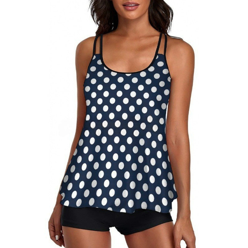 Damen Sportliches Tankini-Set mit bequemem Shorts und verstellbaren Trägern Shopnory