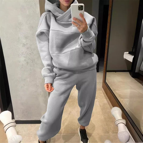 Damen Oversized Loungewear-Set aus schwerem French-Terry mit strukturierter Kapuze und Relax-Jogginghose Shop Nory
