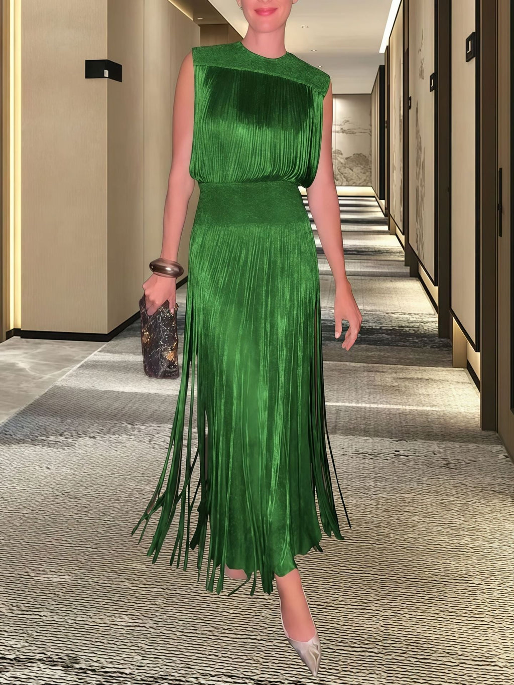 Damen Elegantes Abendkleid mit schwingendem Saum