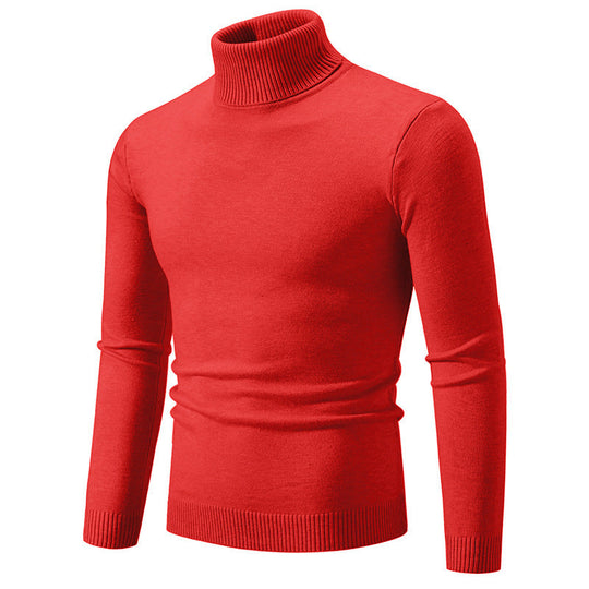 Herren eleganter Rollkragenpullover aus feiner Baumwolle
