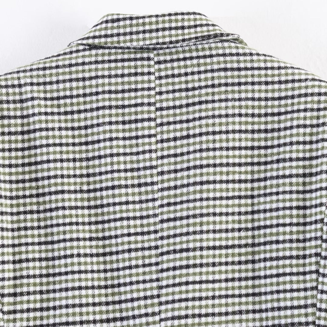 Damen Zweireihiger Hahnentritt-Blazer mit Schwalbenschwanz-Saum und Reverskragen Shop Nory