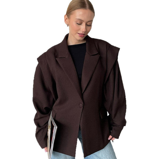 Damen eleganter Oversized-Blazer mit Gürteldetail
