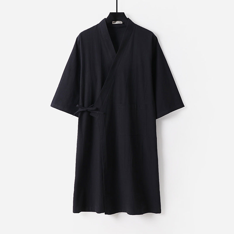 Damen Kimono-Wickelkleid mit Bindegürtel und aufgesetzten Taschen Shop Nory