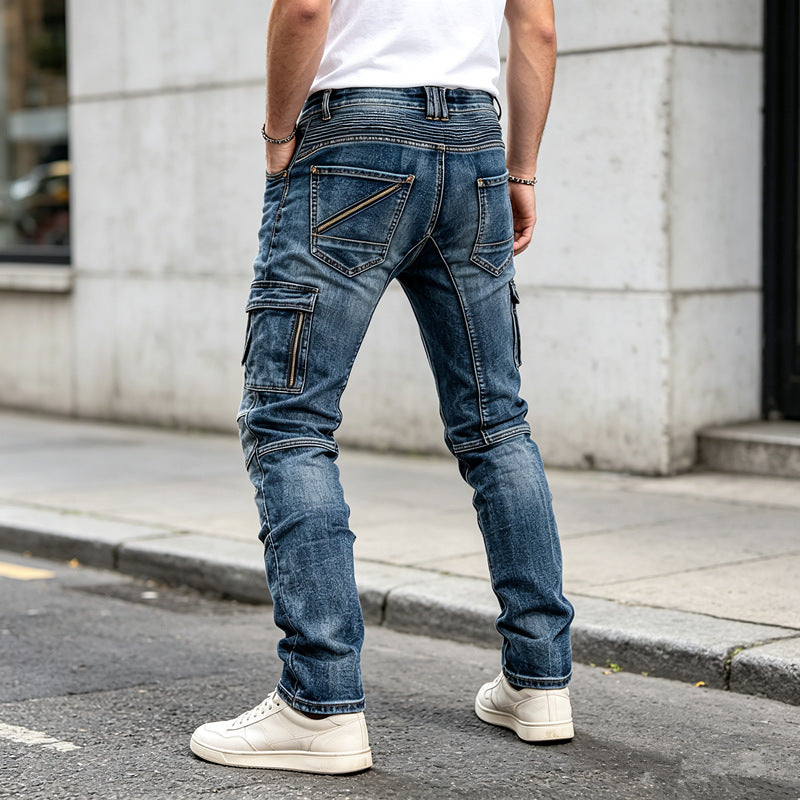 Herren Modische Jeans mit Reißverschluss-Details Shop Nory
