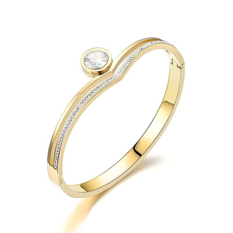 Damen Ring mit funkelndem Kristall und eleganter Struktur Shop Nory