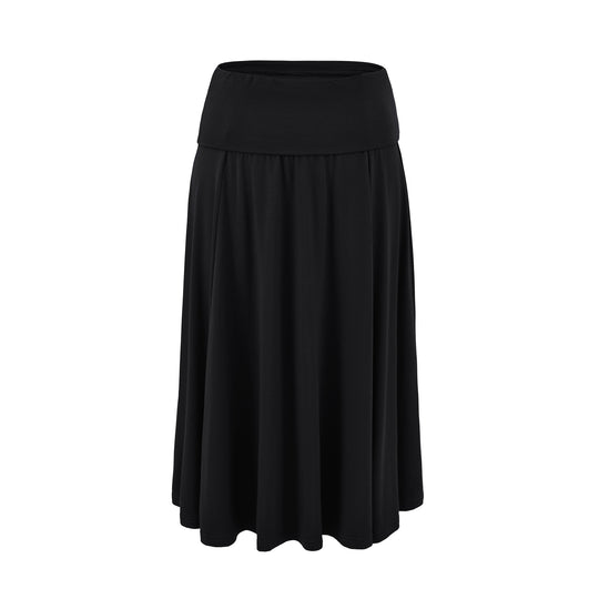 Damen Weicher Jersey‑Maxirock mit Umschlagbund und weit schwingender A‑Linie Shop Nory