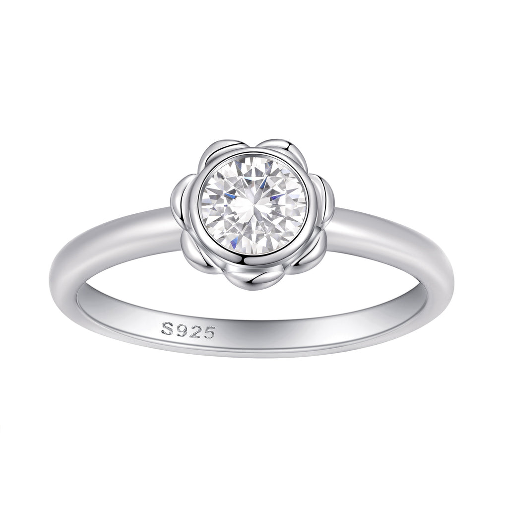Damen Ring mit floraler Zirkonia-Verzierung Shop Nory