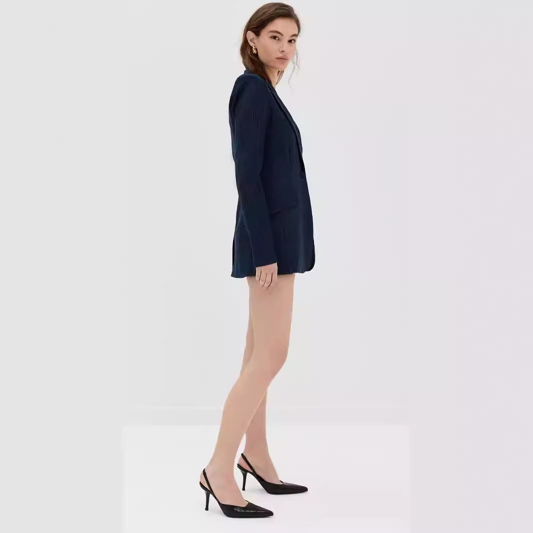 Damen Mini‑Blazerkleid im Nadelstreifen‑Tailoring mit tiefem Schalkragen Shop Nory