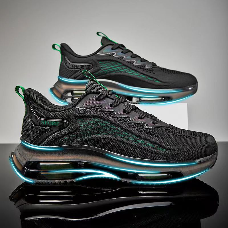 Herren Sichtbar luftgepolsterte Running-Sneaker mit Dual-Air-Kammer und atmungsaktivem Strickoberteil Shopy Nory