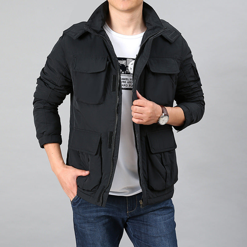 Herren Thermo-Parka mit Teddyfleece-Innenfutter, Kapuze und Multifunktionstaschen Shop Nory