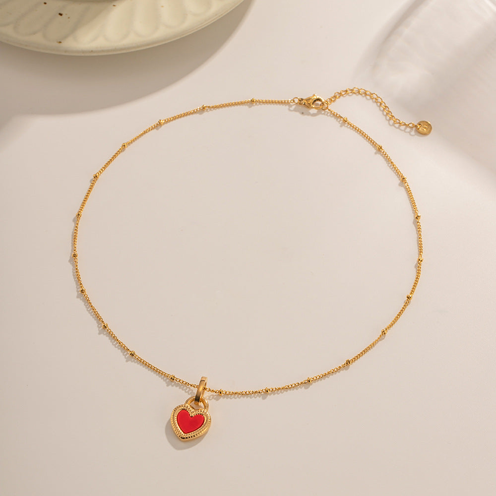 Damen Halskette mit herzförmigem Anhänger und eleganten Zirkonia-Akzenten Shop Nory