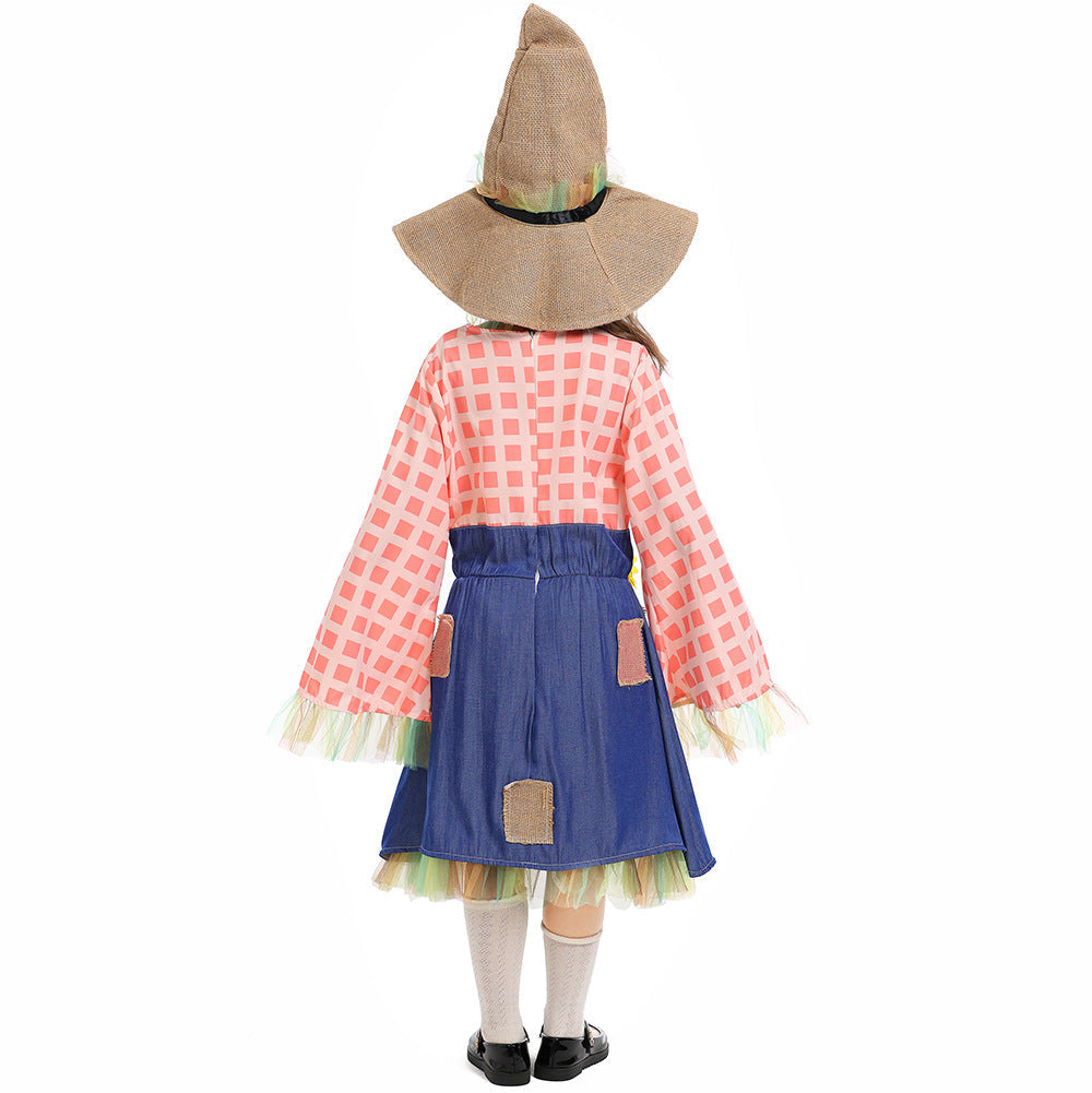 Mädchen Schürzenkleid mit Sonnenblumen-Akzenten und Hut Shop Nory