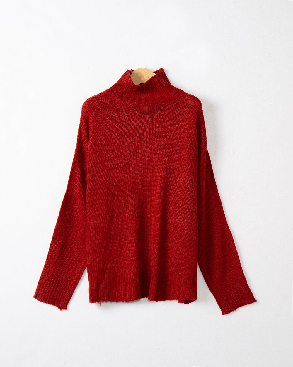 Damen Rollkragen-Pullover aus Grobstrick mit Oversize-Schnitt Shop Nory