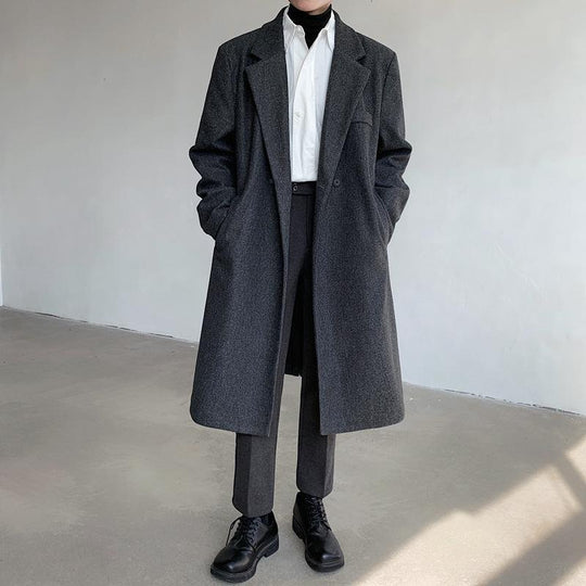 Herren Eleganter Wollmantel Shop Nory