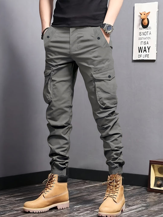Herren Cargo-Joggerhose mit elastischem Bund, Tunnelzug und Multifunktionstaschen Shop Nory