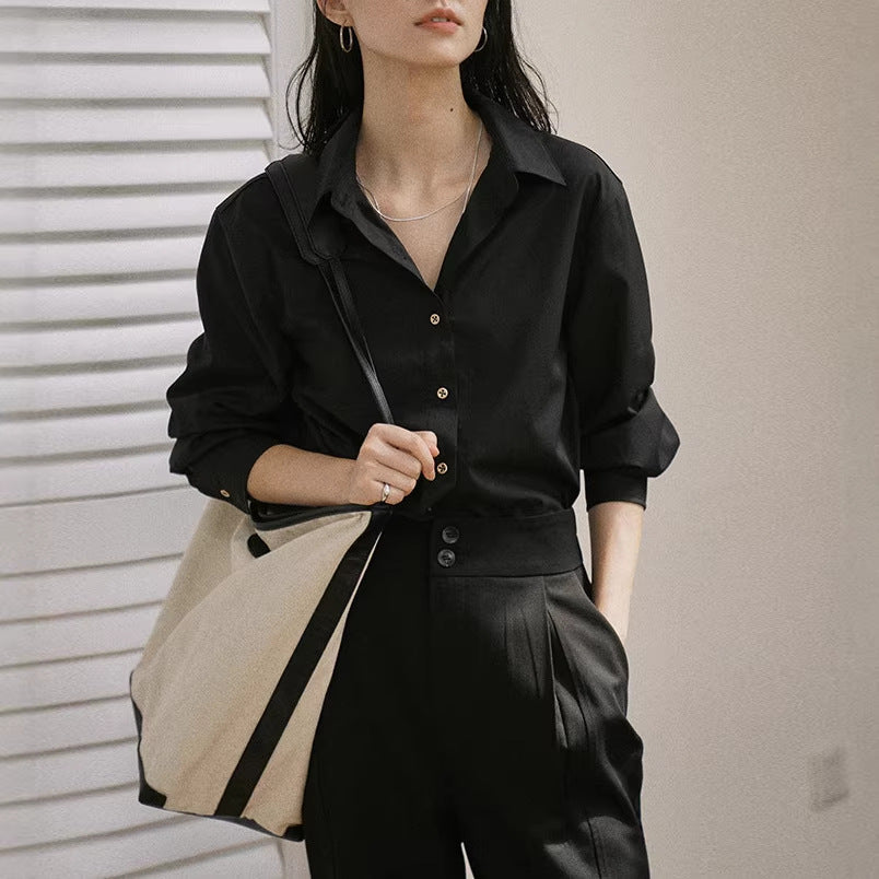 Damen Elegante, lockere Bluse und stilvolle Anzughose Shop Nory