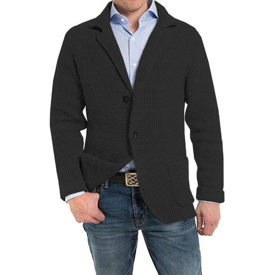Herren Strukturstrick Sakko-Blazer mit aufgesetzten Taschen Shop Nory