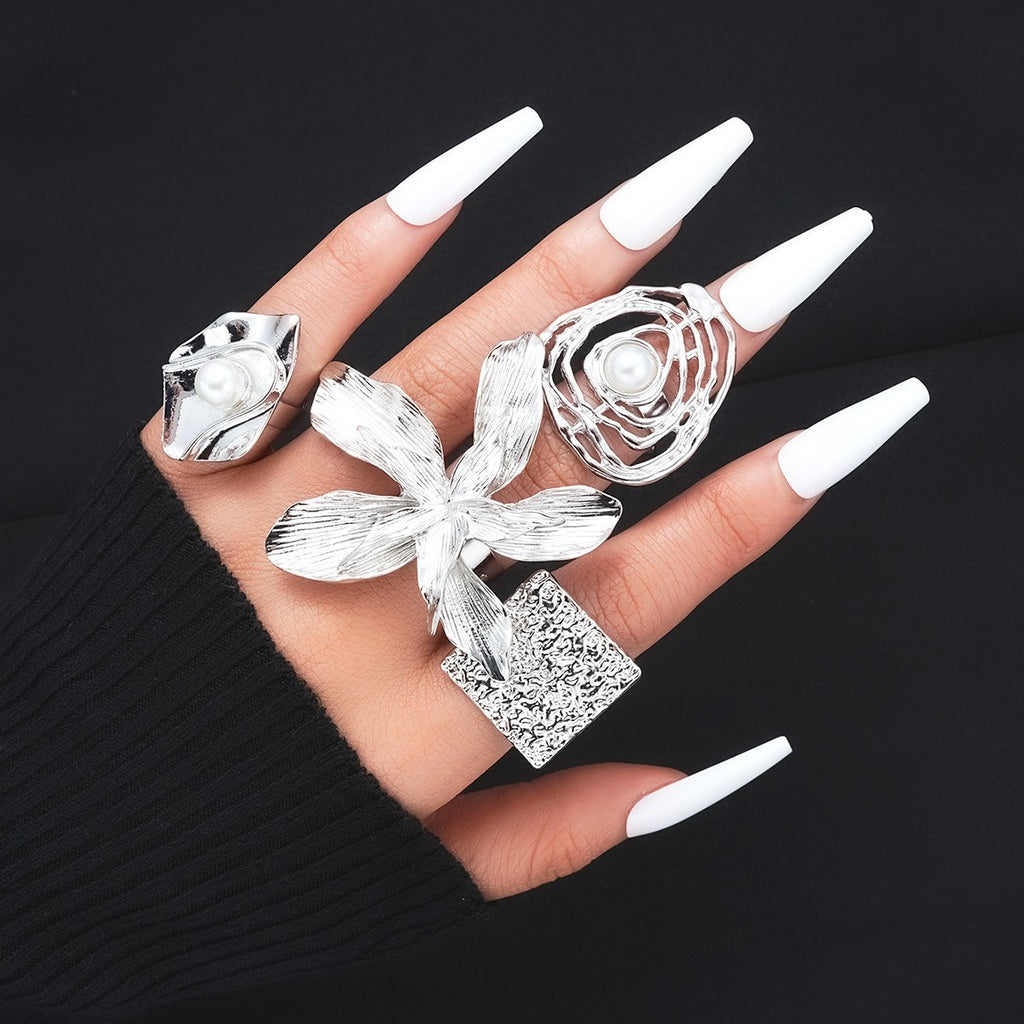 Damen Statement-Ring mit kunstvollem Textur-Design Shop Nory