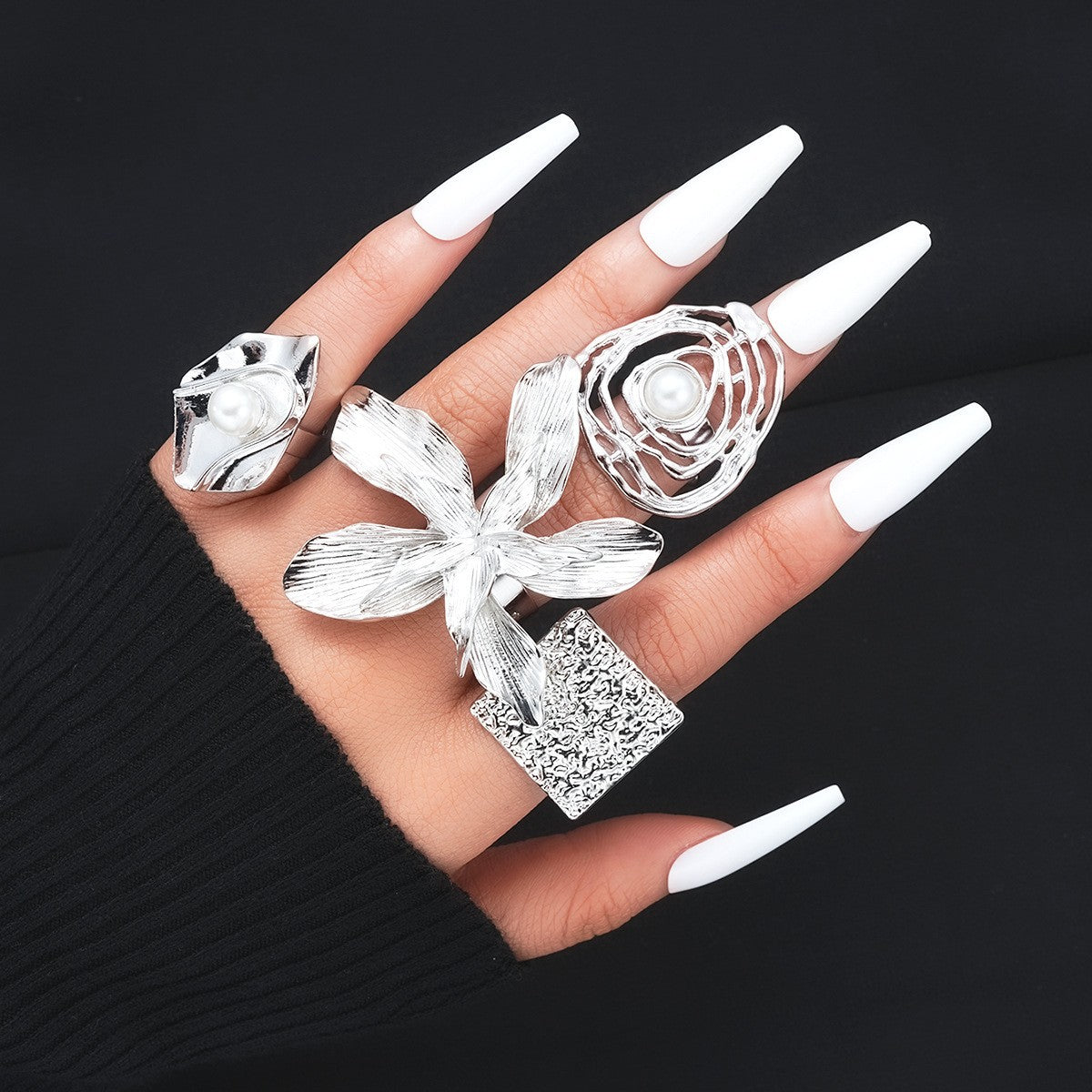 Damen Statement-Ring mit kunstvollem Textur-Design Shop Nory