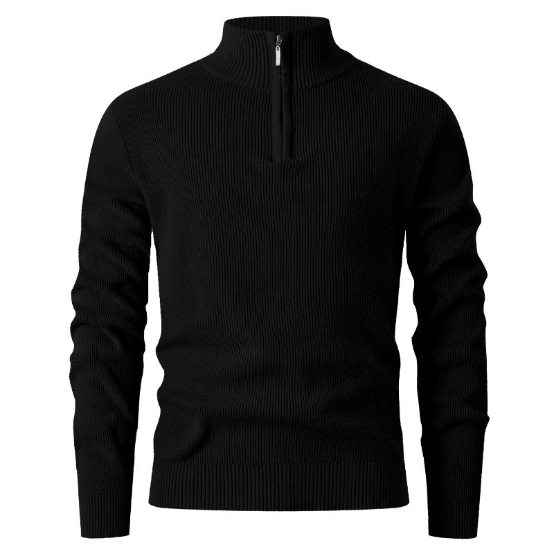 Herren Feinstrick‑Halbzip‑Pullover mit geripptem Mockneck und schlanker Passform Shop Nory