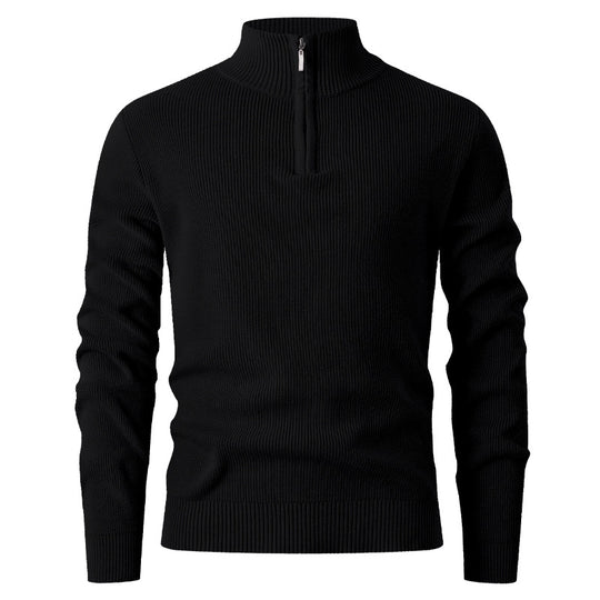 Herren Feinstrick‑Halbzip‑Pullover mit geripptem Mockneck und schlanker Passform Shop Nory
