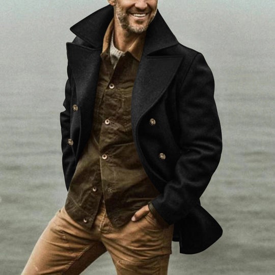 Herren Wollmantel mit Elegantem Schnitt & Peacoat-Design
