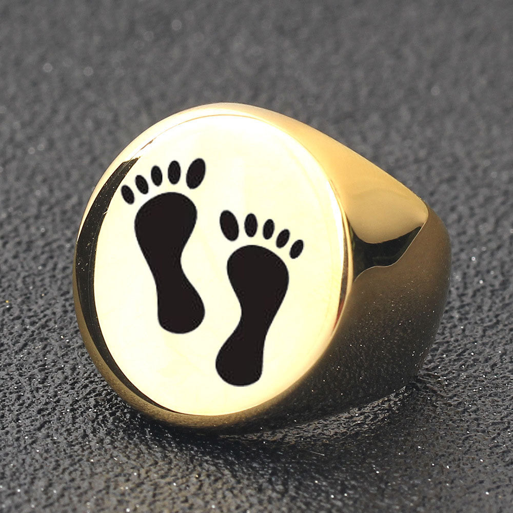 Damen Ring mit Fußabdruck-Design Shop Nory