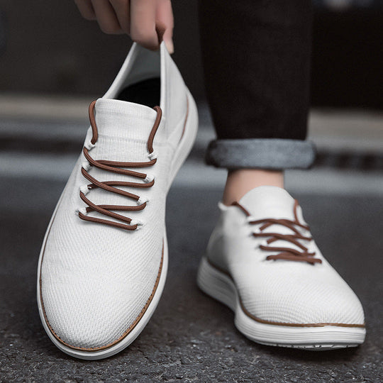 Herren nan elastischer Strick-Sneaker im Sockenschnitt mit gepolstertem Komfortfußbett, flexibler Leichtlaufsohle und dekorativer Schnürung
