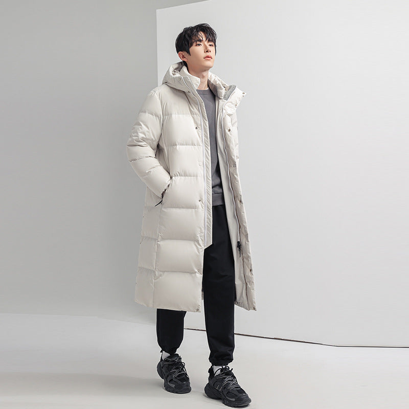 Herren Lange Steppjacke mit Kapuze Shop Nory 1787978142