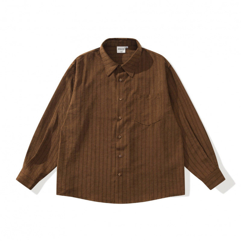 Unisex Oversize-gestreiftes Hemd im Relaxed-Fit mit Brusttasche Shop Nory