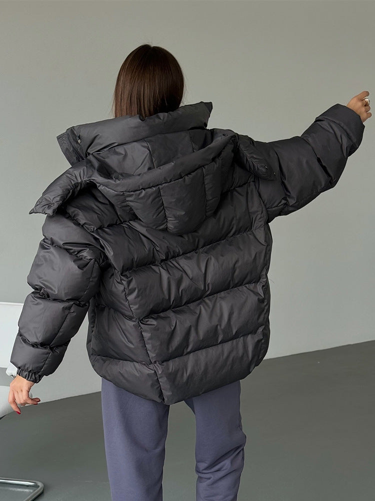 Damen Kurz-Pufferjacke mit Thermofüllung, Oversize-Kapuze & verdecktem Zweiwege-Reißverschluss Shop Nory