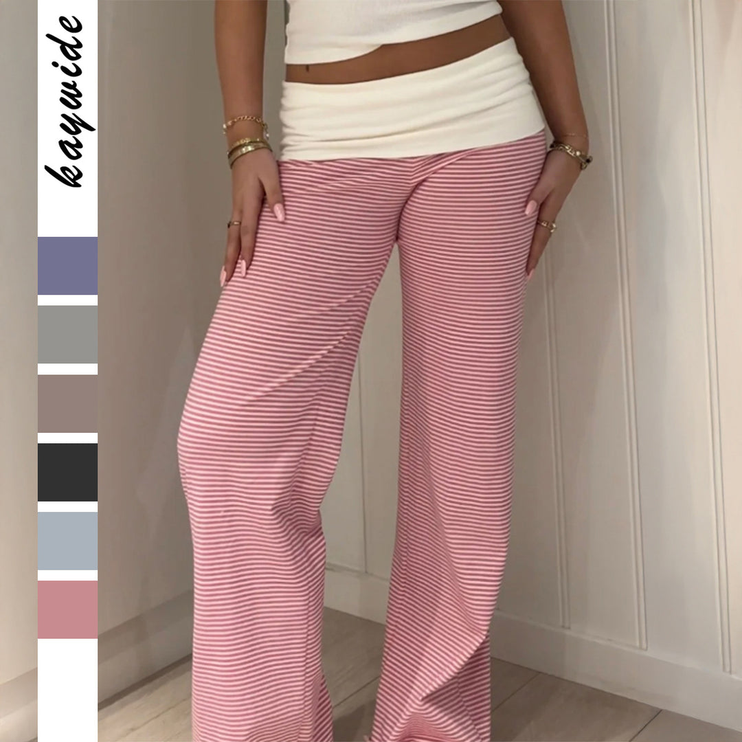 Damen nan weite Palazzo-Loungehose mit hohem Bund und elastischem Comfort-Stretch Shop Nory