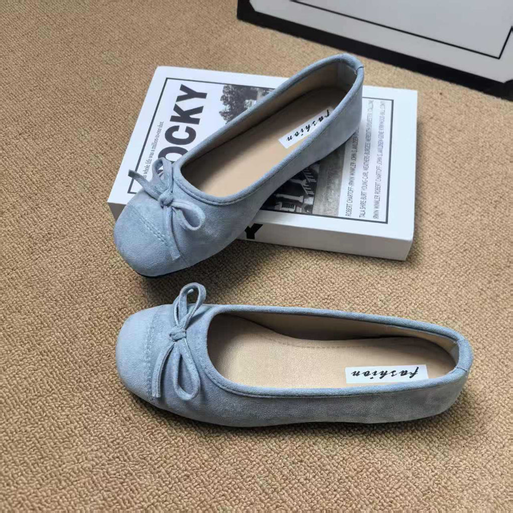 Damen Ballerinas mit elegantem Glanz und verspieltem Schleifendetail