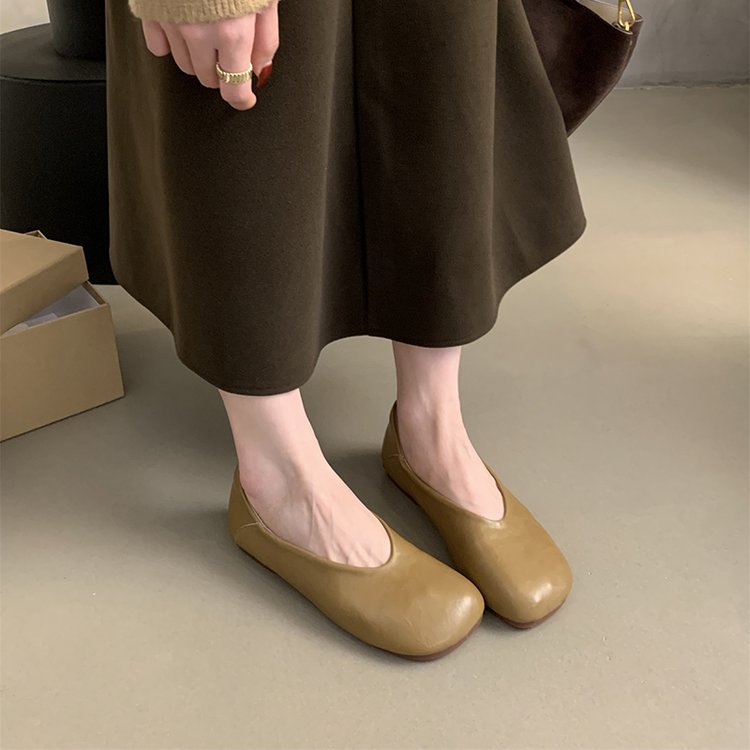 Damen bequeme Ballerinas aus hochwertigem Leder mit flexibler Sohle Shopnory