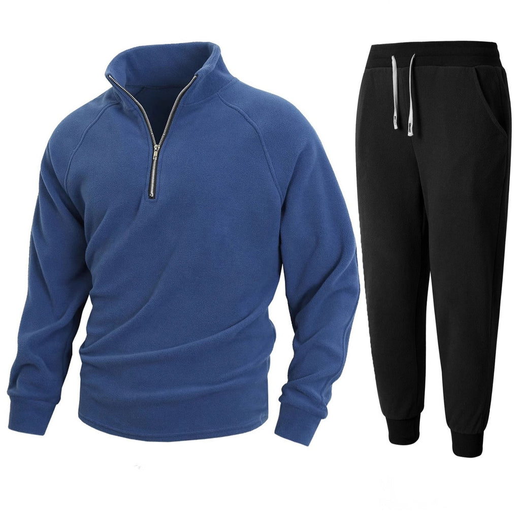 Herren Fleece-Relaxanzug mit halblangem Reißverschluss