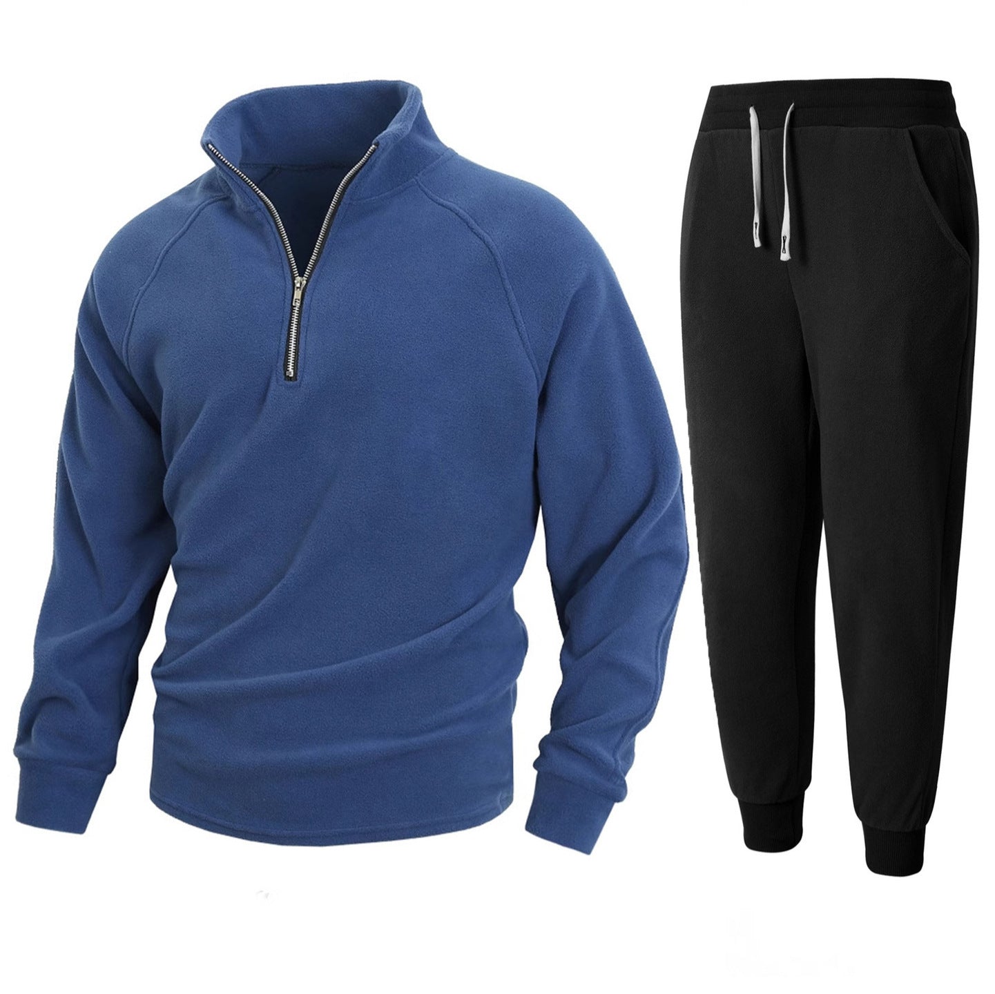 Herren Fleece-Relaxanzug mit halblangem Reißverschluss