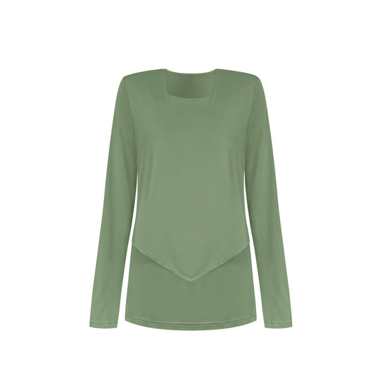 Damen Zweiteiliges Lounge-Set mit überlappendem Longsleeve und weiten Palazzo‑Hosen Shop Nory