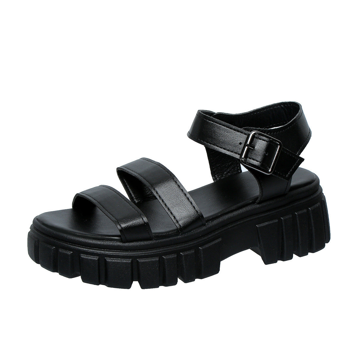 Damen Komfortable Plateau-Sandalen mit verstellbarem Riemen und rutschfester Sohle