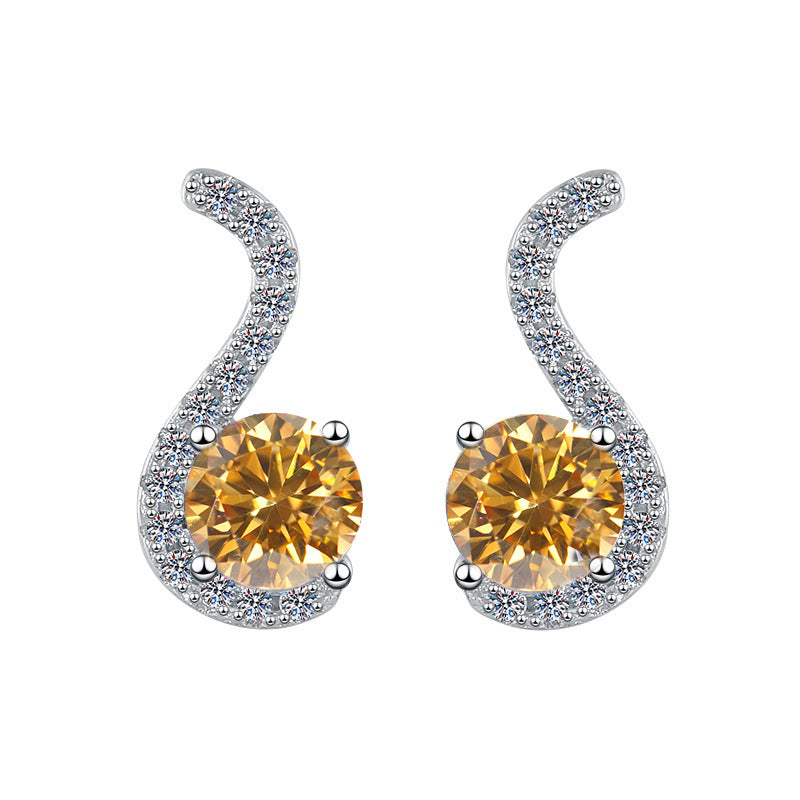 Damen Ohrringe mit funkelnden Zirkonia und elegantem Schwung Shop Nory